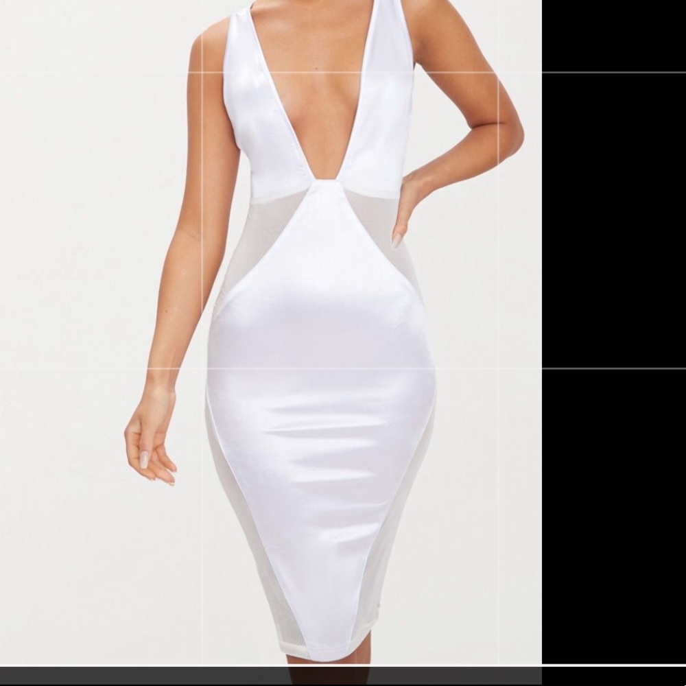 White satin dress!